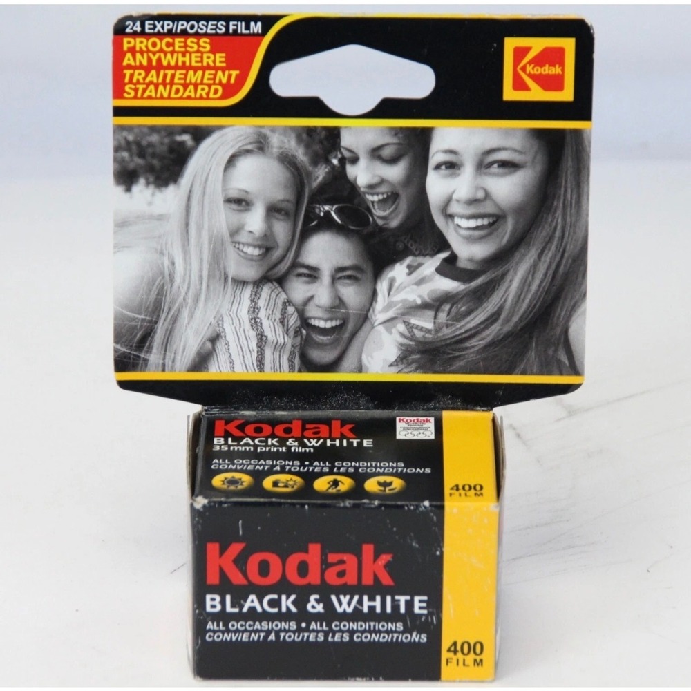 Kodak Black & White 400 ISO 35mm Print Film 24 Exposures Single Roll New